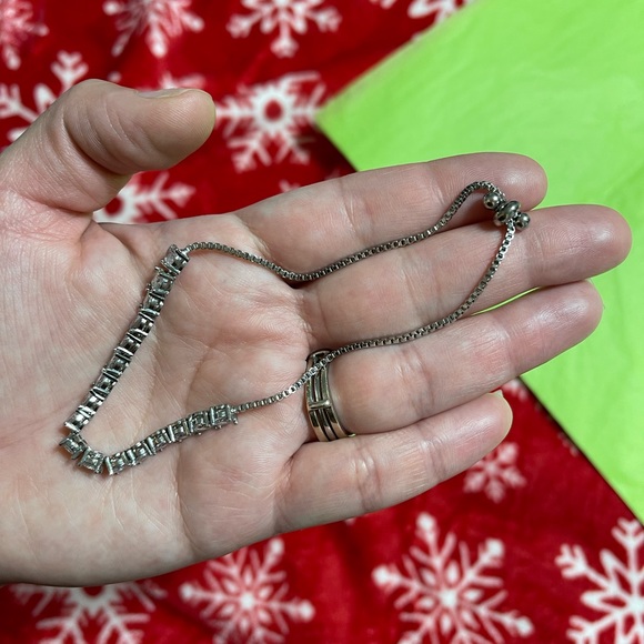 Womens Sterling Silver Cubic Zirconia Tennis Bracelet - Picture 4 of 10